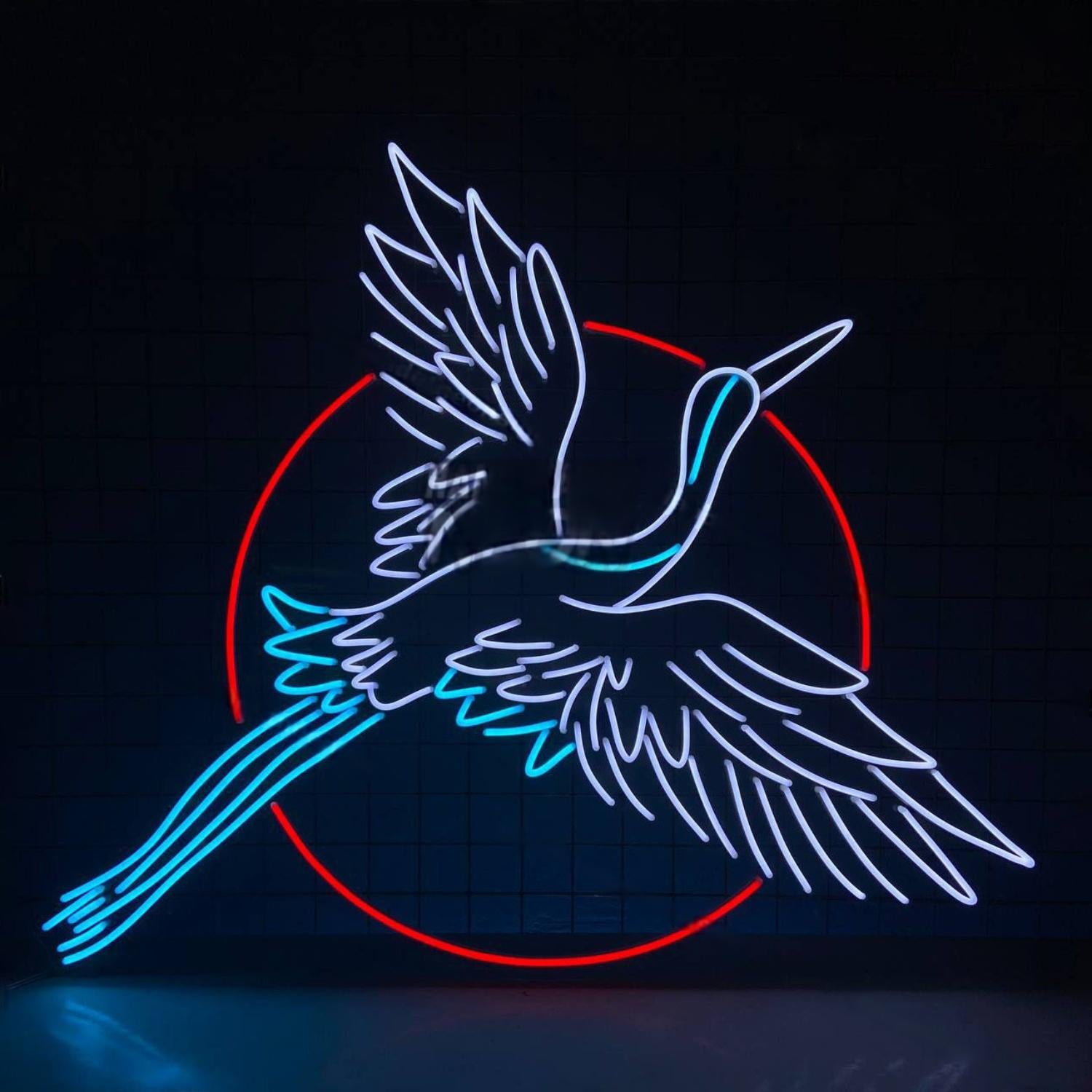 Crane Bird Sun Led Neon Sign Led Decor | Shineneon
