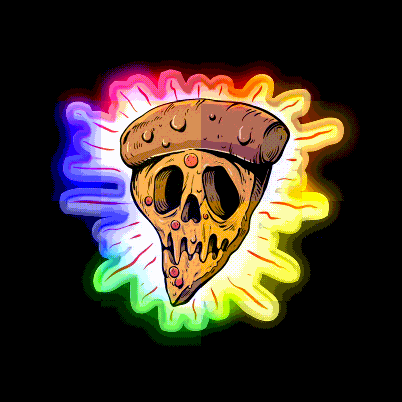 Crane Pizza Fast Food Led Neon Sign For Burger Place Rgb Color