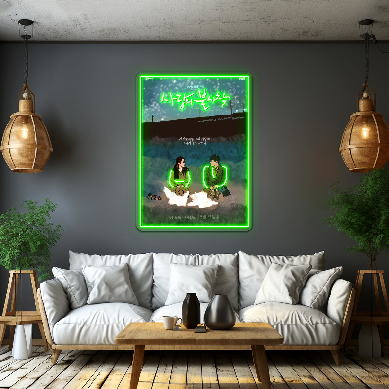 Crash Landing On You Kdrama Pop Art Poster Artwork Business Led Sign