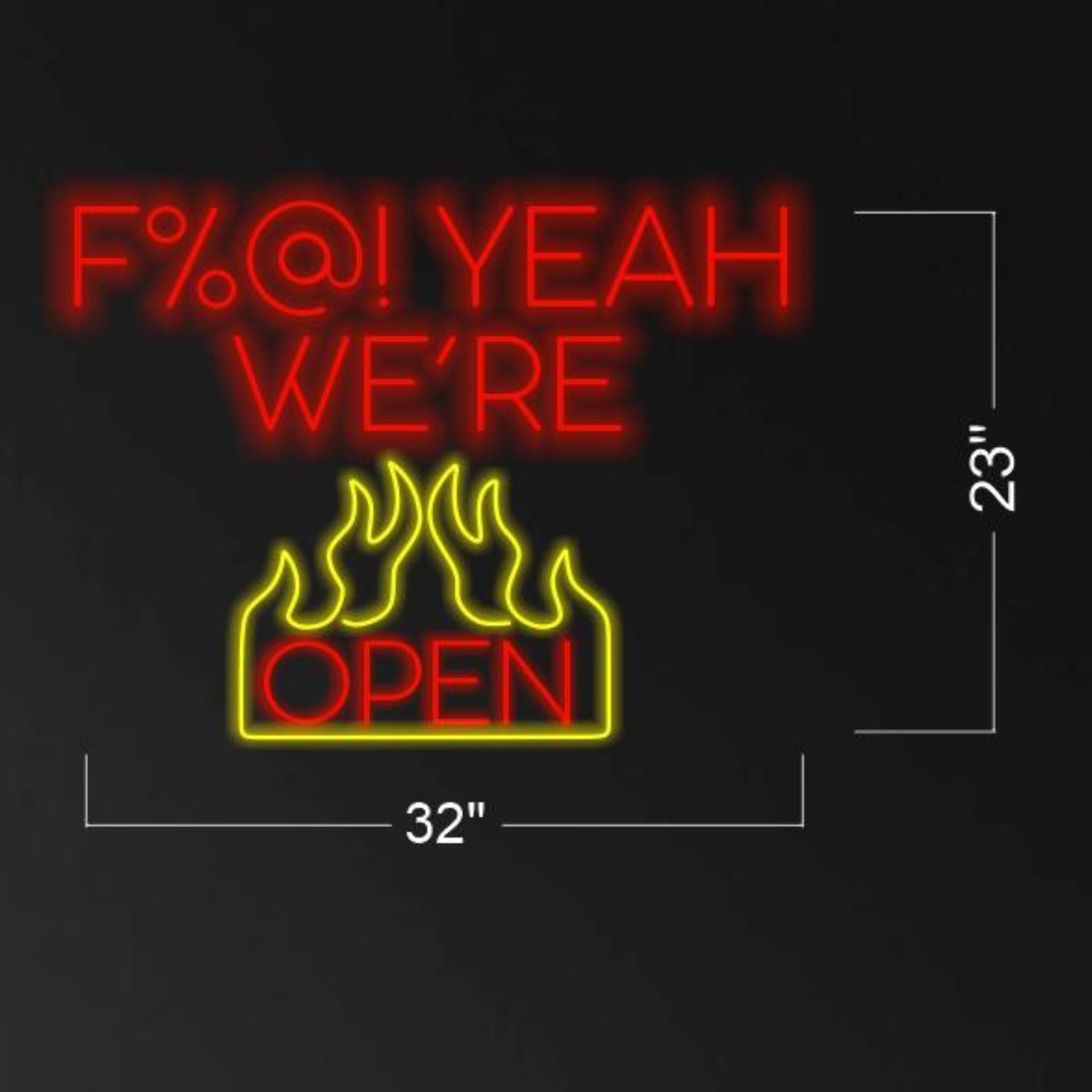 Craven Were Open Red-Yellow Flame Chicken Ribs Led Neon Sign For Restaurant Bar | Shineneon