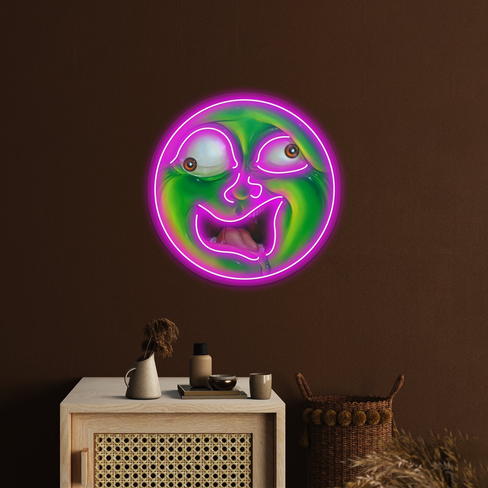 Crazy Green Face Artwork Business Led Sign - Shineneon