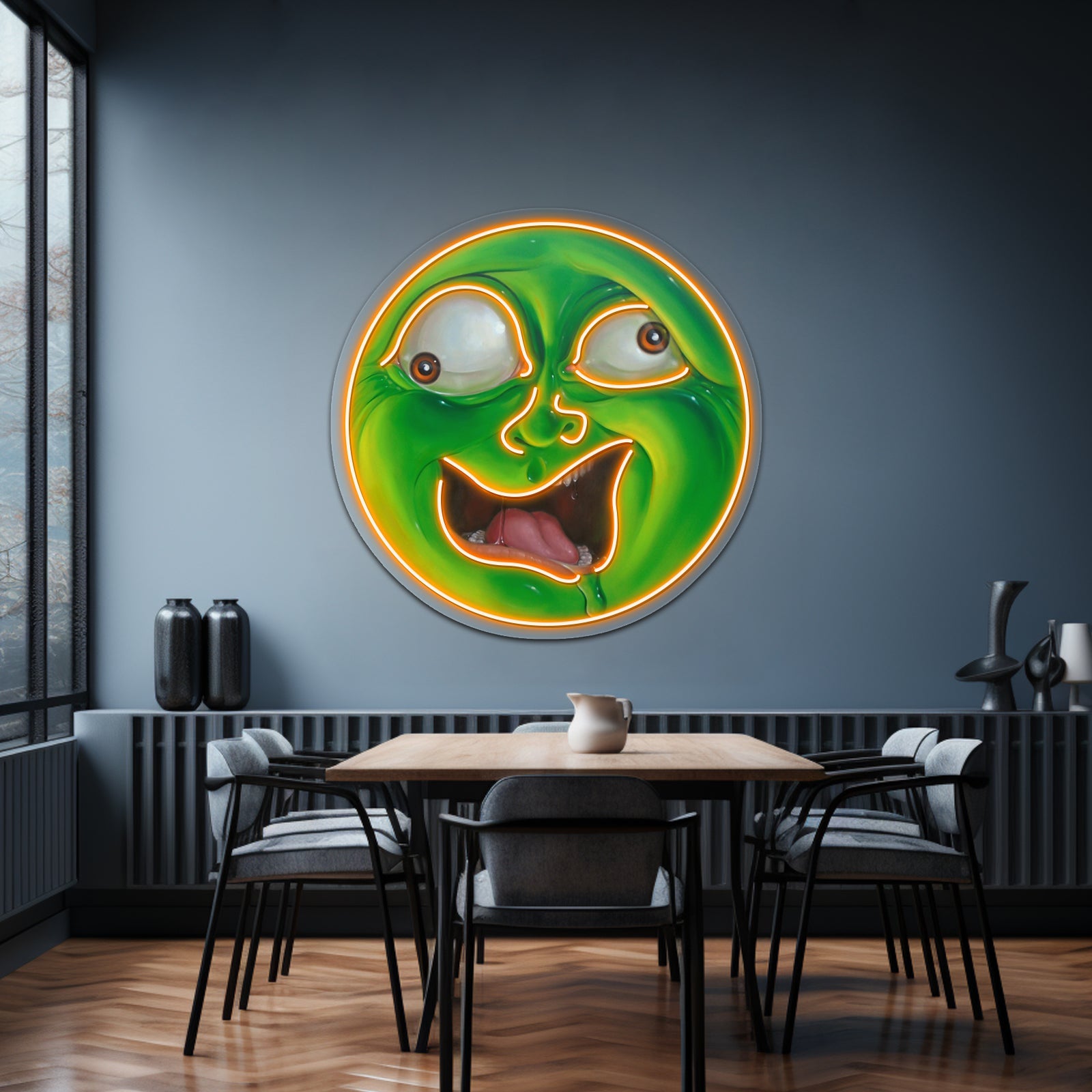 Crazy Green Face Artwork Business Led Sign - Shineneon