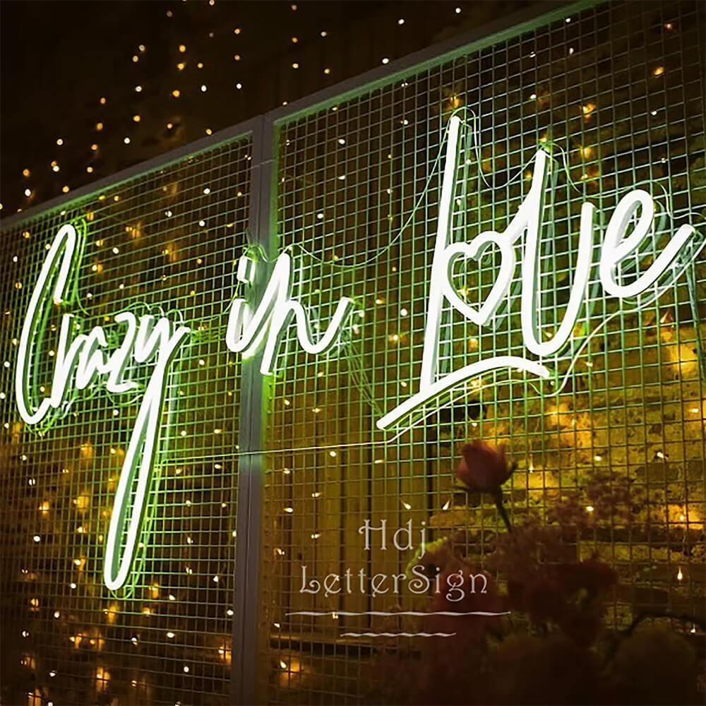 Crazy In Love White Handwritten Led Neon Sign Wedding Party Decor | Shineneon