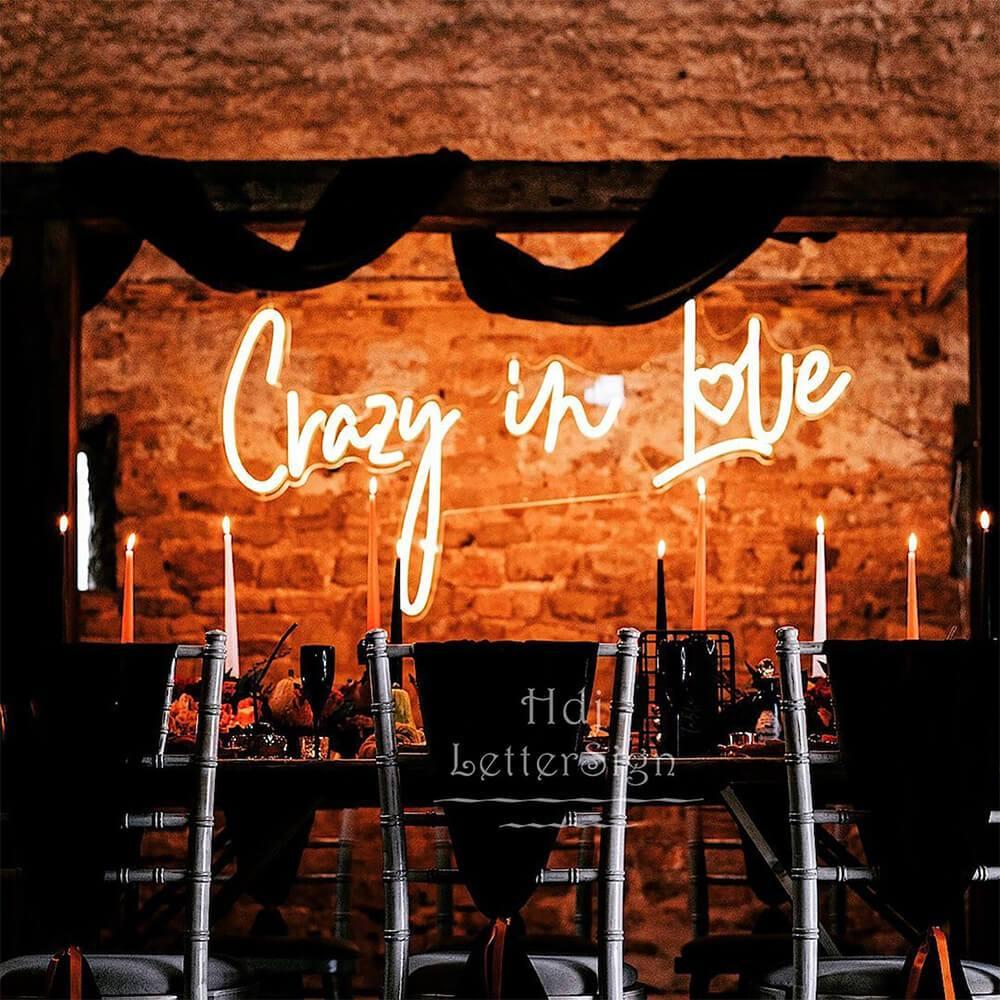 Crazy In Love White Handwritten Led Neon Sign Wedding Party Decor | Shineneon