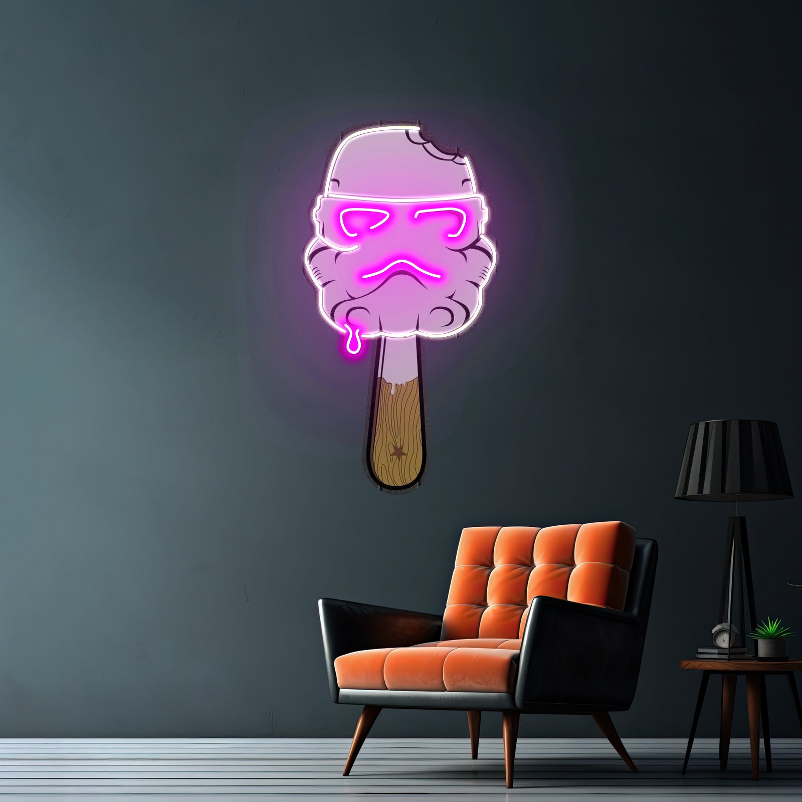 Cream Led Neon Acrylic Artwork For Sale