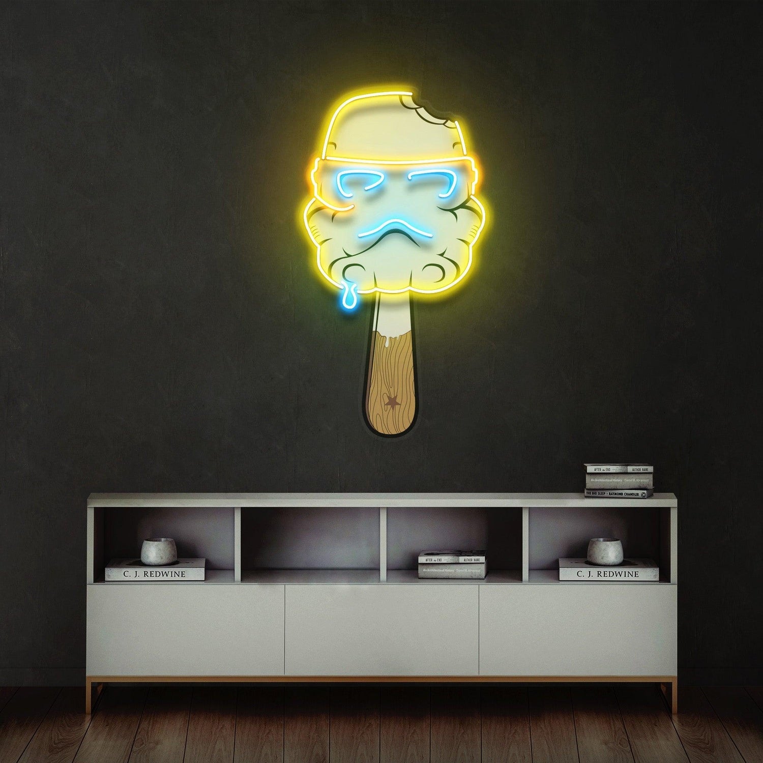 Cream Stormtrooper Ice Cream Uv Printed Led Neon Sign For Home Decor | Shineneon