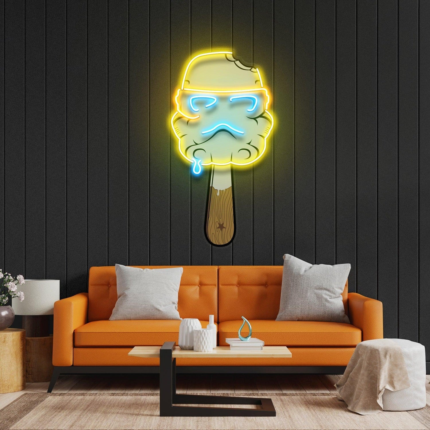 Cream Stormtrooper Ice Cream Uv Printed Led Neon Sign For Home Decor | Shineneon