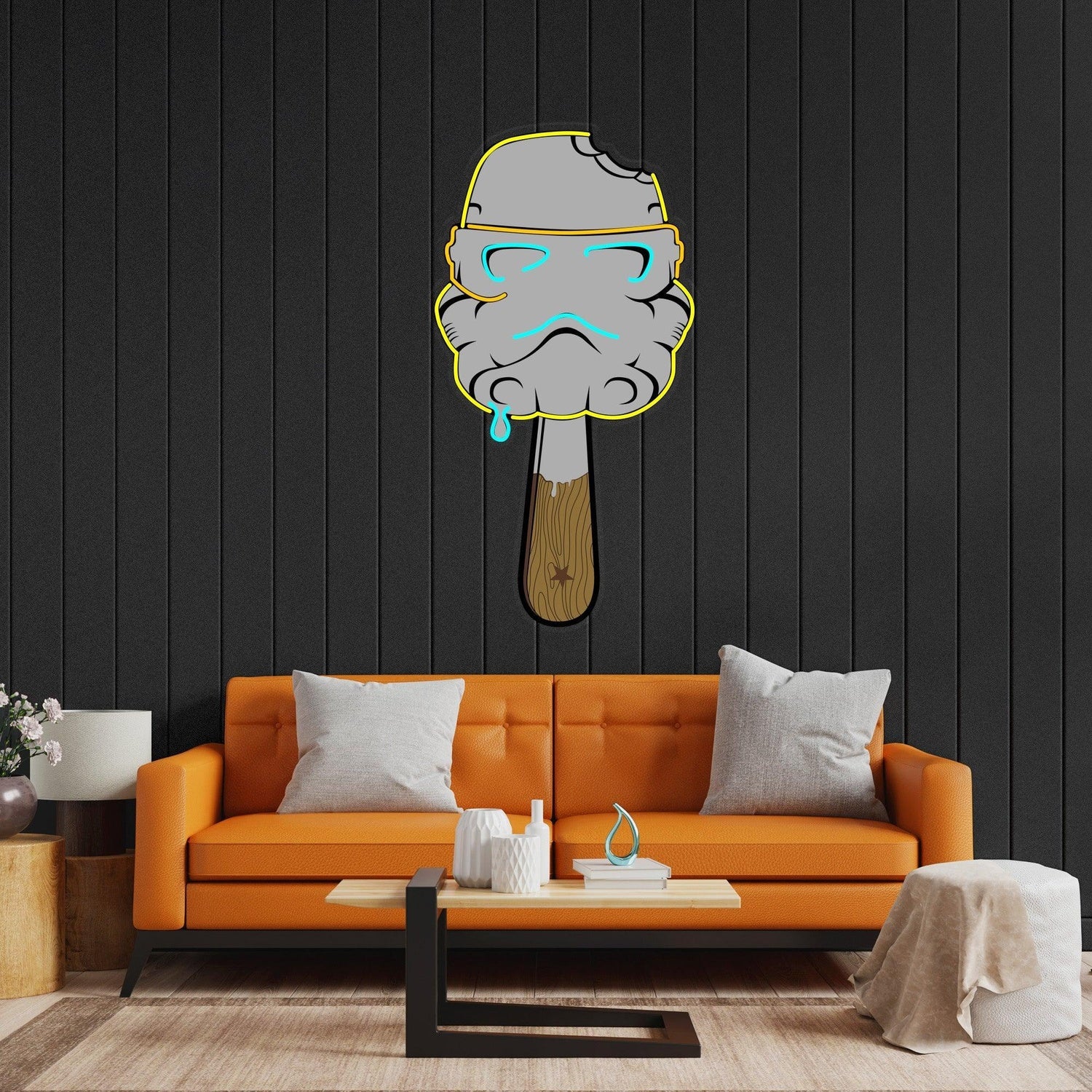 Cream Stormtrooper Ice Cream Uv Printed Led Neon Sign For Home Decor | Shineneon