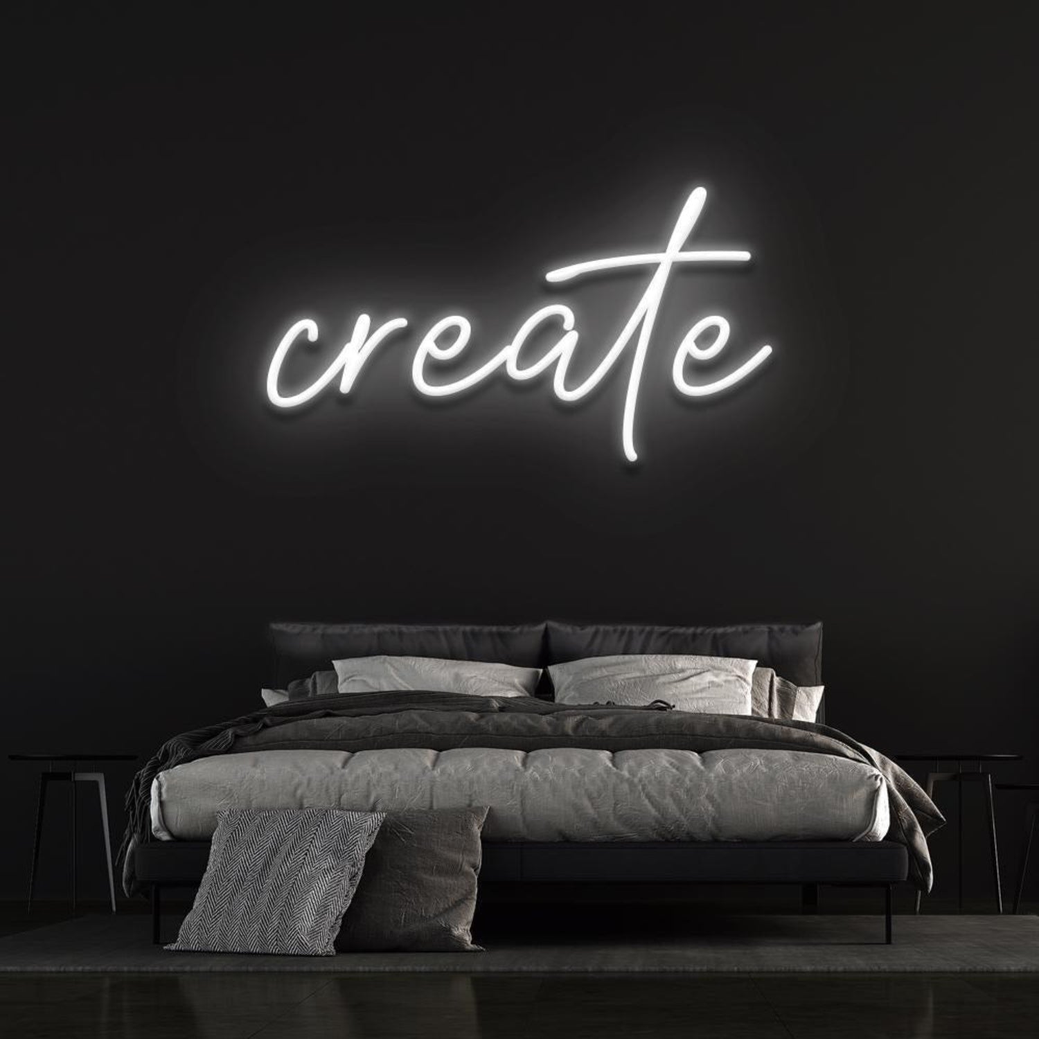 Create Led Neon Sign Light Blue Bedroom Wall Art For Creative Spaces | Shineneon