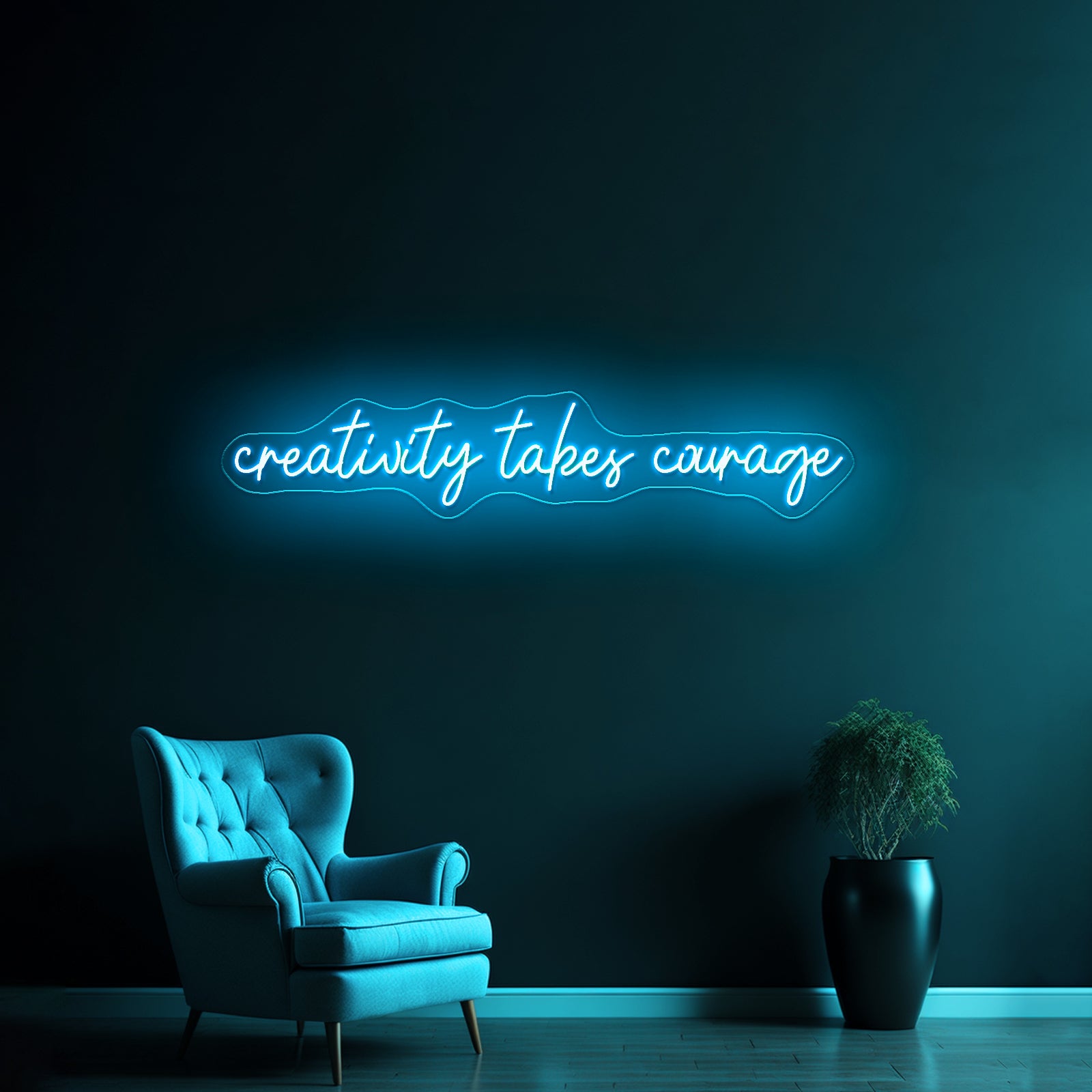 Creativity Takes Courage Home Decor Led Neon Signs Free Shipping - Size and dimension reference