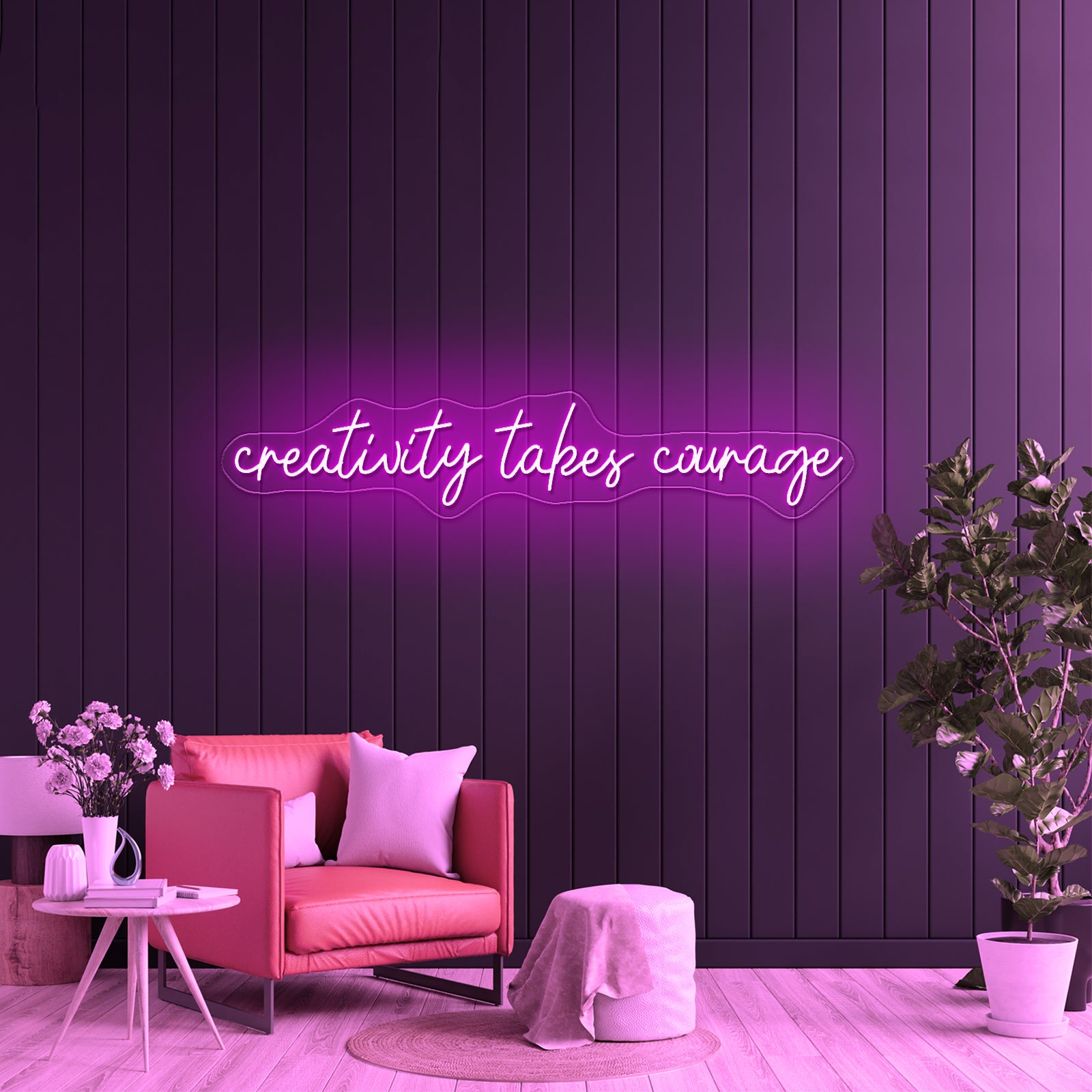 Creativity Takes Courage Home Decor Led Neon Signs Free Shipping - LED neon sign close-up detail