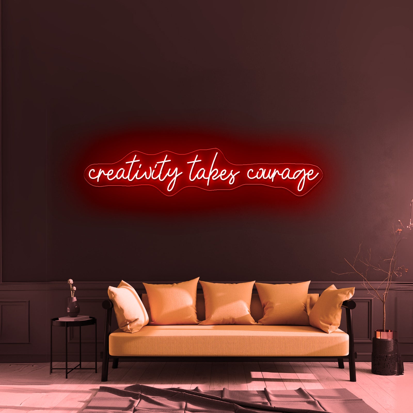 Creativity Takes Courage Home Decor Led Neon Signs Free Shipping - Custom LED neon sign front view