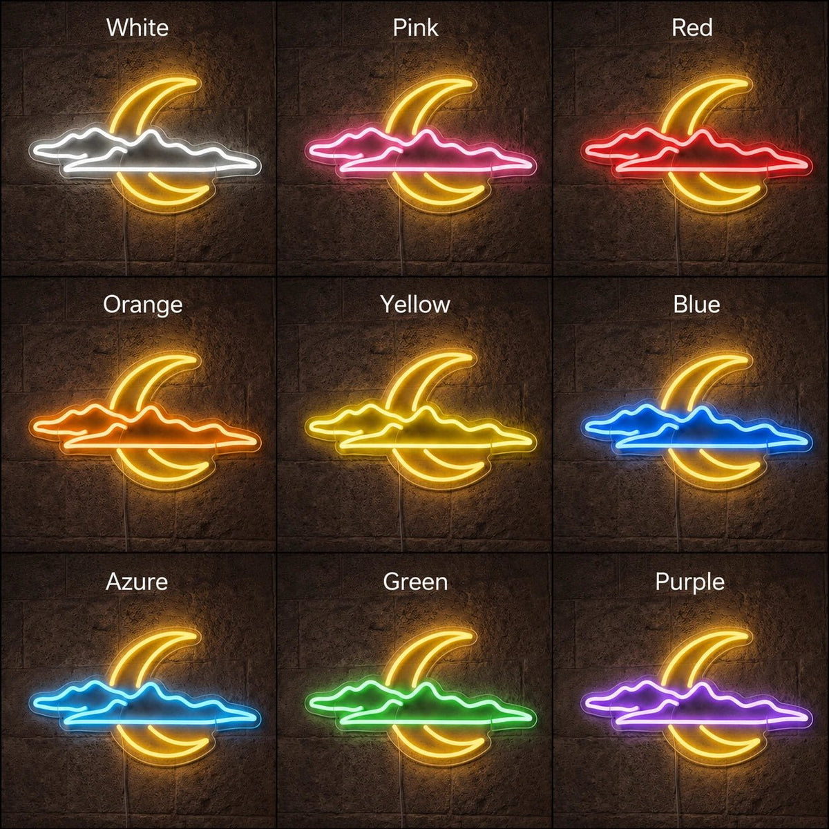 Crescent Moon Cloud LED Neon Sign - Shineneon