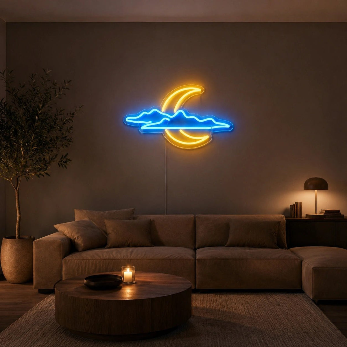 Crescent Moon Cloud LED Neon Sign - Shineneon