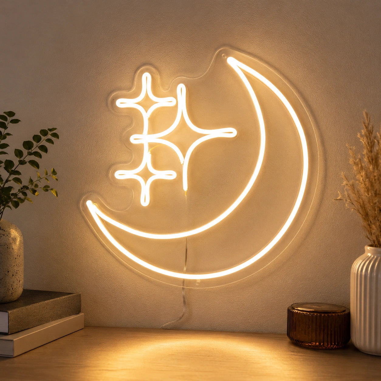 Crescent Moon Line Neon Sign LED Neon Sign high-converting product image