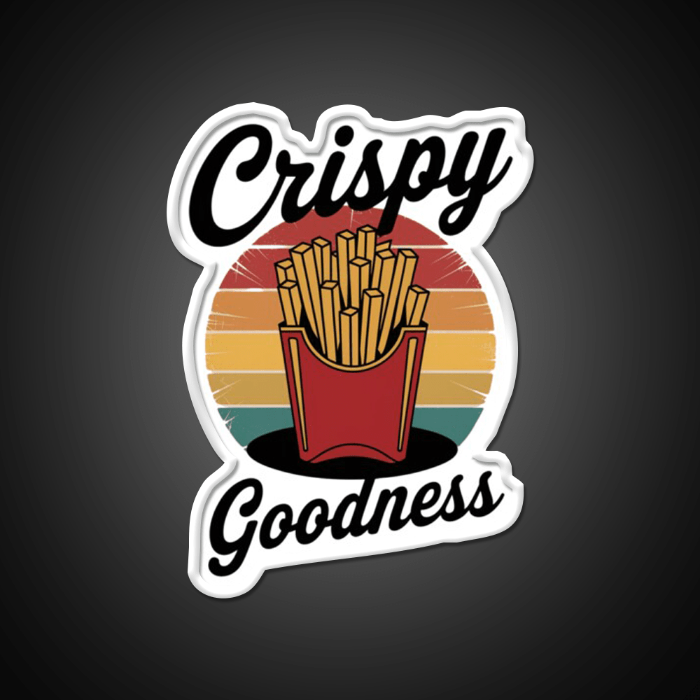 Crispy Goodness Fries Lover Fast Food Led Neon Sign For Burger Place Rgb Color - Shineneon