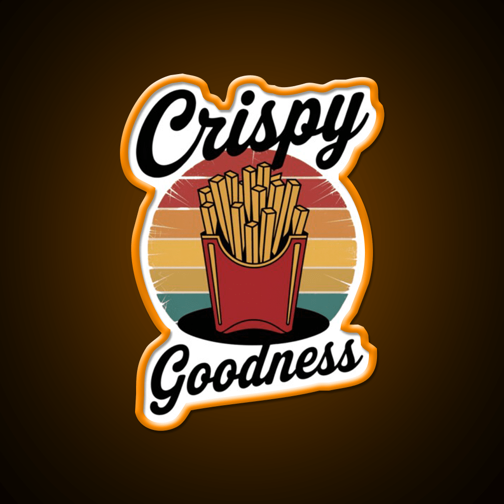 Crispy Goodness Fries Lover Fast Food Led Neon Sign For Burger Place Rgb Color - Shineneon