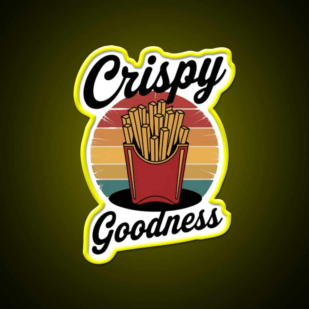 Crispy Goodness Fries Lover Fast Food Led Neon Sign For Burger Place Rgb Color - Shineneon