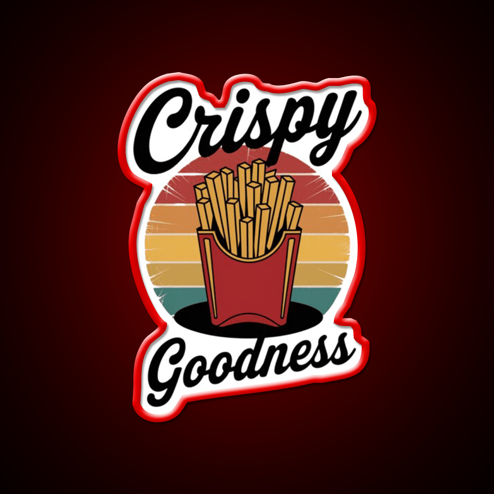 Crispy Goodness Fries Lover Fast Food Led Neon Sign For Burger Place Rgb Color - Shineneon