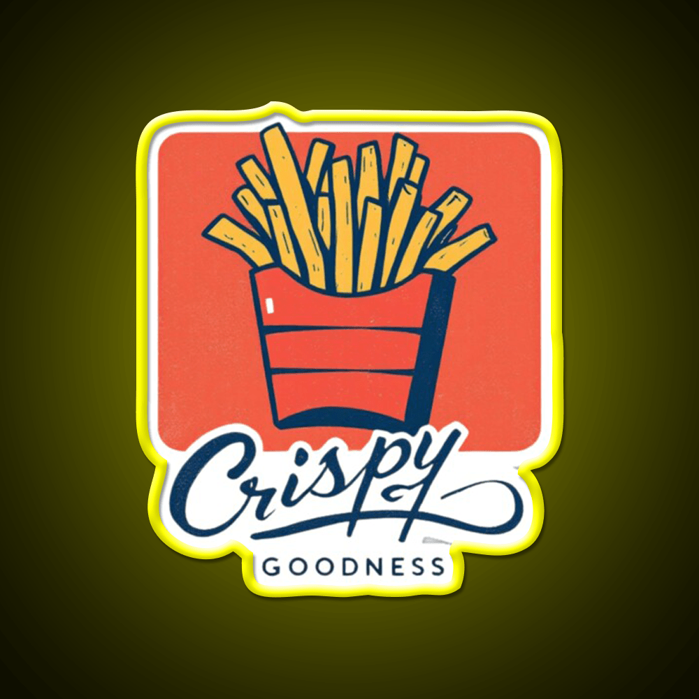 Crispy Goodness Fries Lover Led Neon Sign For Burger Place Wall Art Rgb Color - Shineneon