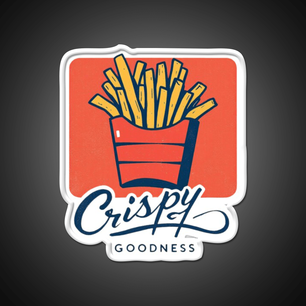 Crispy Goodness Fries Lover Led Neon Sign For Burger Place Wall Art Rgb Color - Shineneon