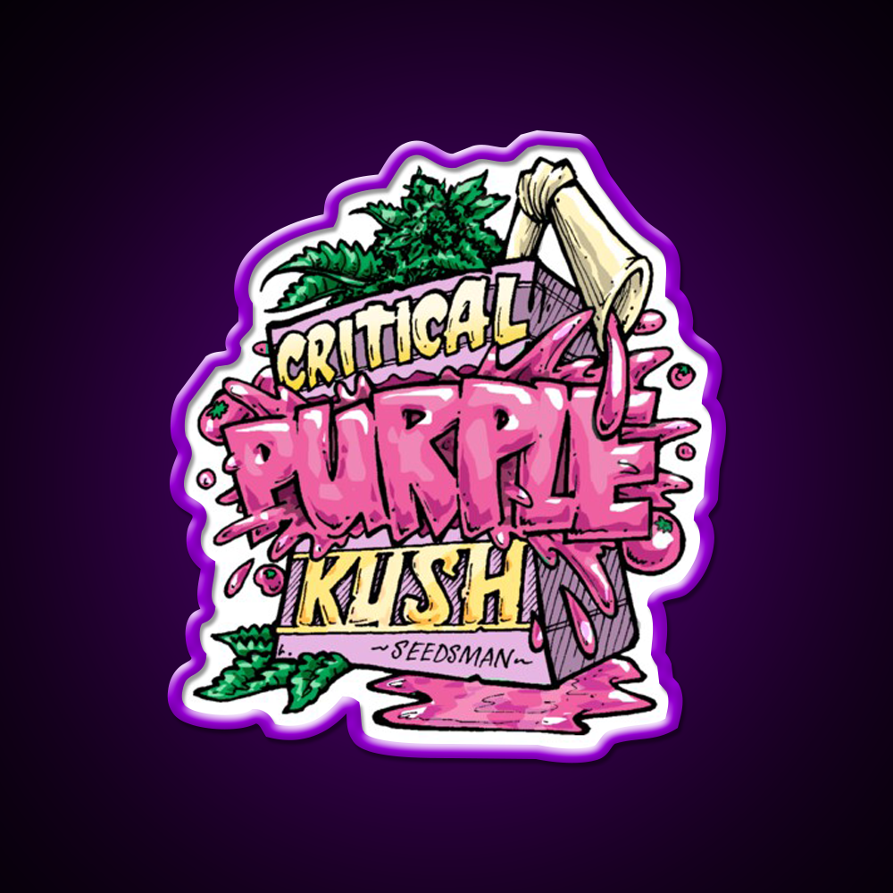 Critical Purple Kush Artwork Hemp Inspired Green Leaf Led Neon Sign Rgb Color - LED neon sign view 9