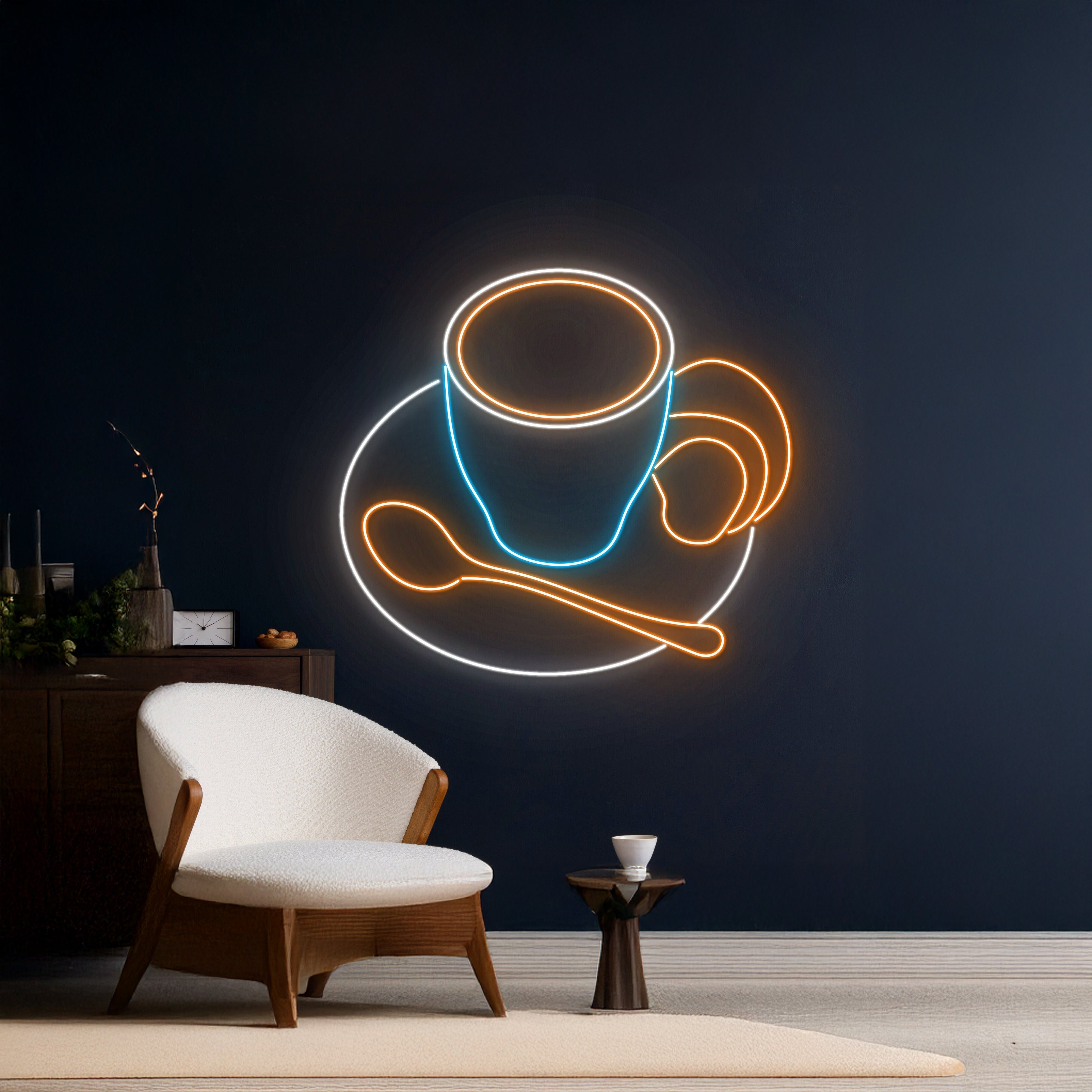 Croissant Coffee Neon Sign Cafe Food Drink Shop Led Sign | Shineneon