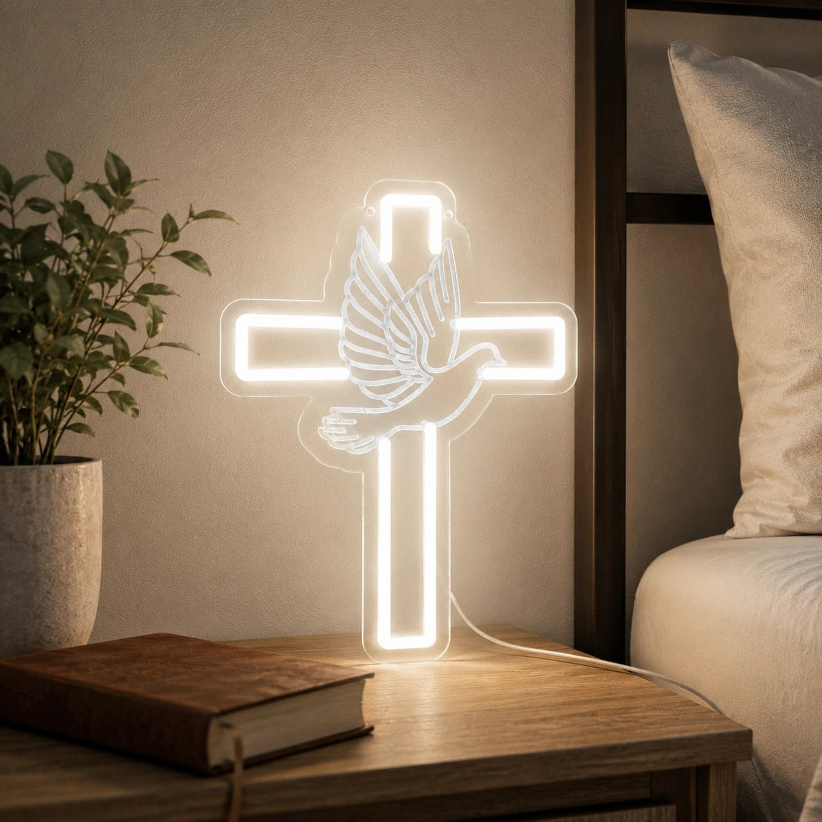 Cross And Dove LED Neon Sign - Shineneon