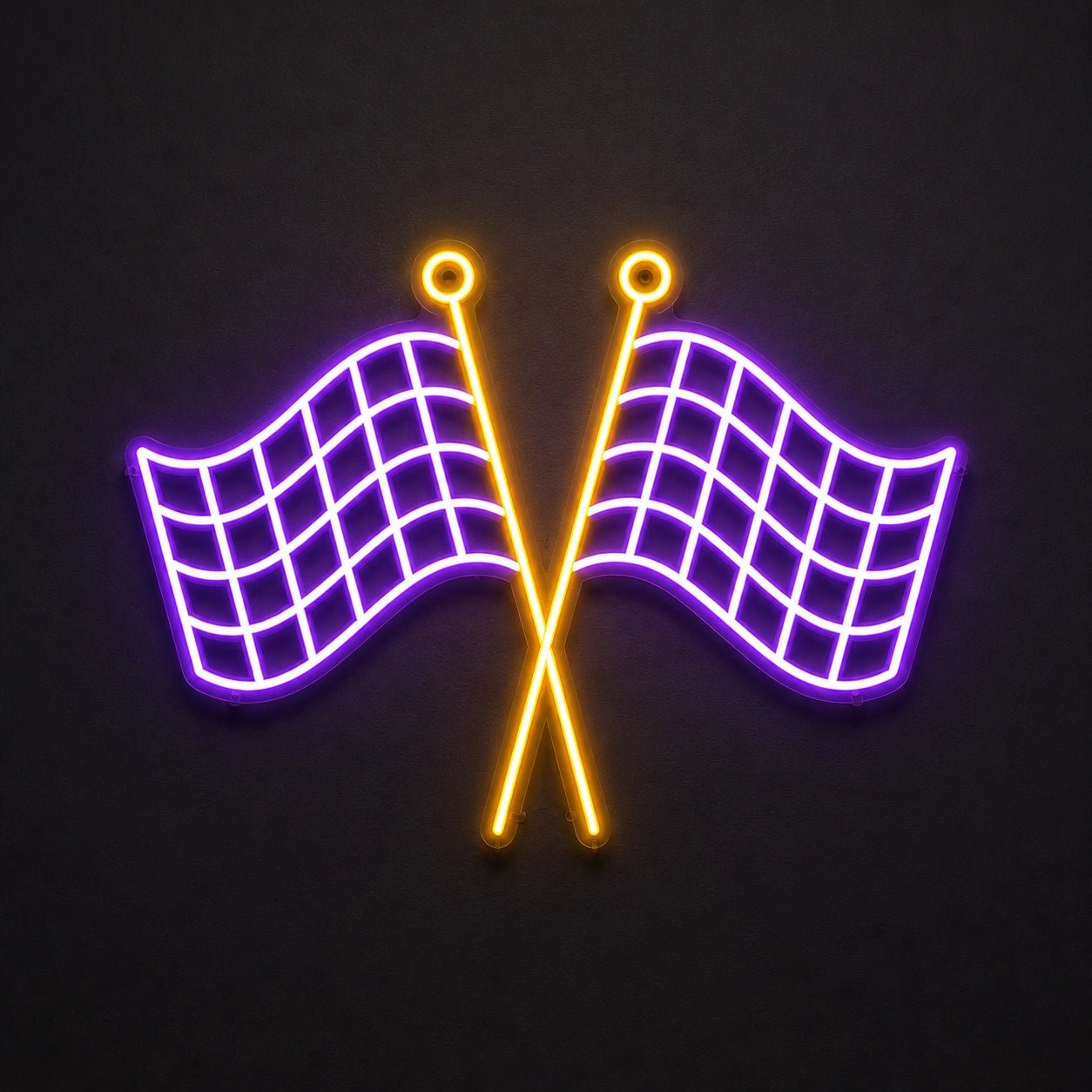 Crossed Finish Flags Vintage LED Neon Sign - Shineneon