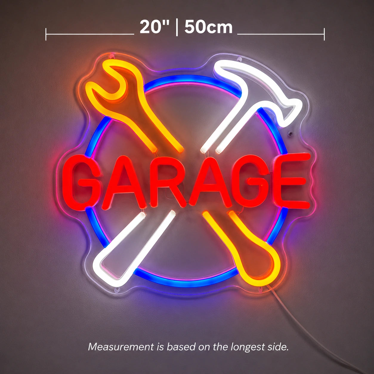 Crossed Tools Garage Neon Sign LED Neon Sign size image