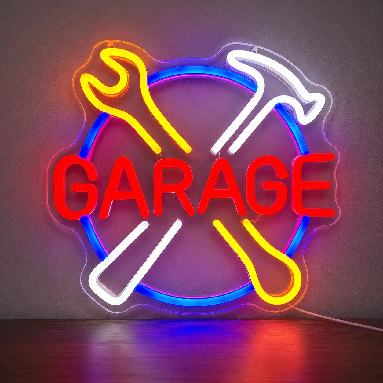 Crossed Tools Garage Neon Sign LED Neon Sign main product image