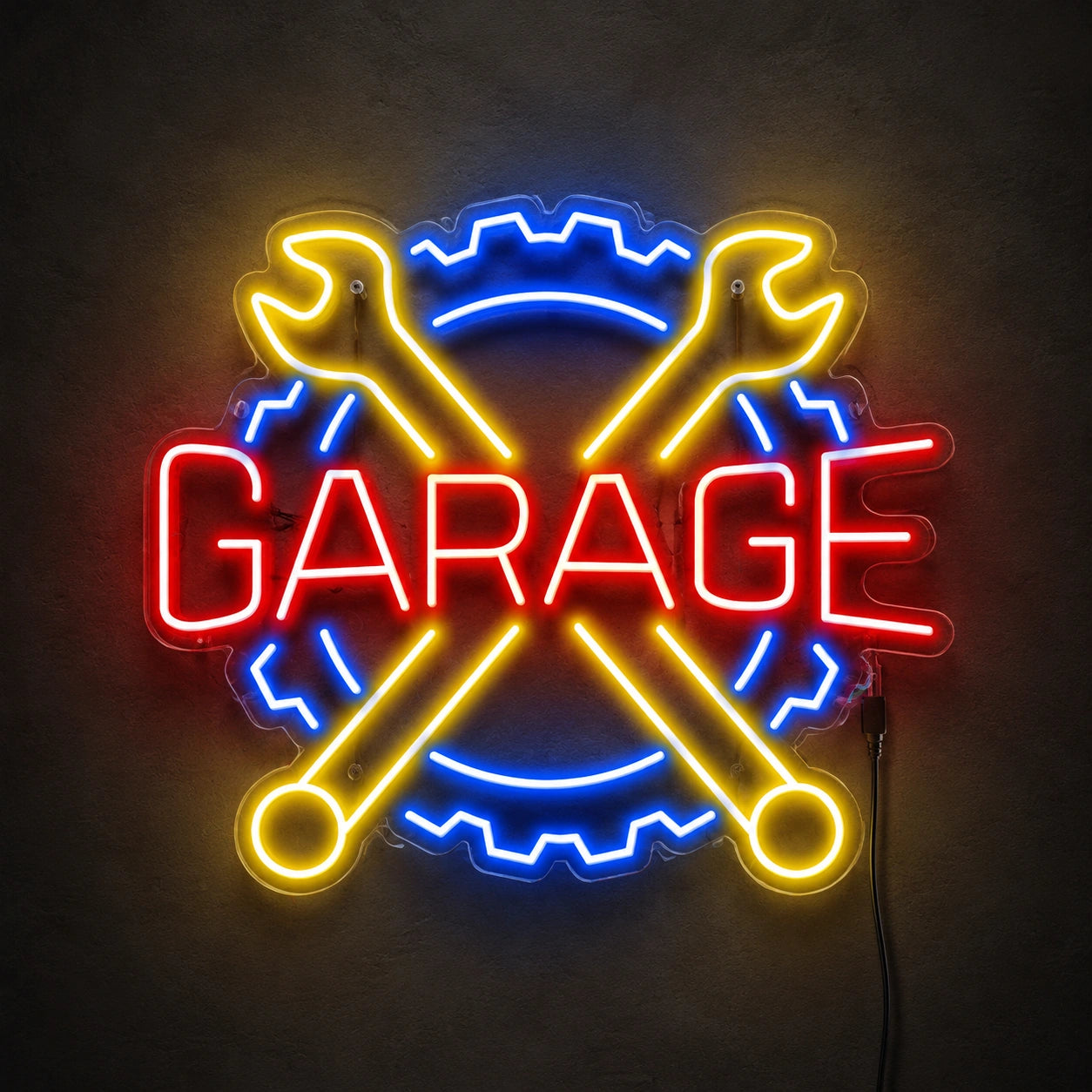 Crossed Tools Garage Neon Sign Wall Art LED Neon Sign main product image