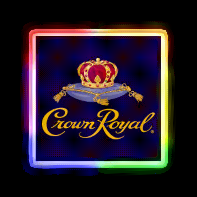 Crown Royal Whiskey Drink Bar Led Neon Sign Rgb Color