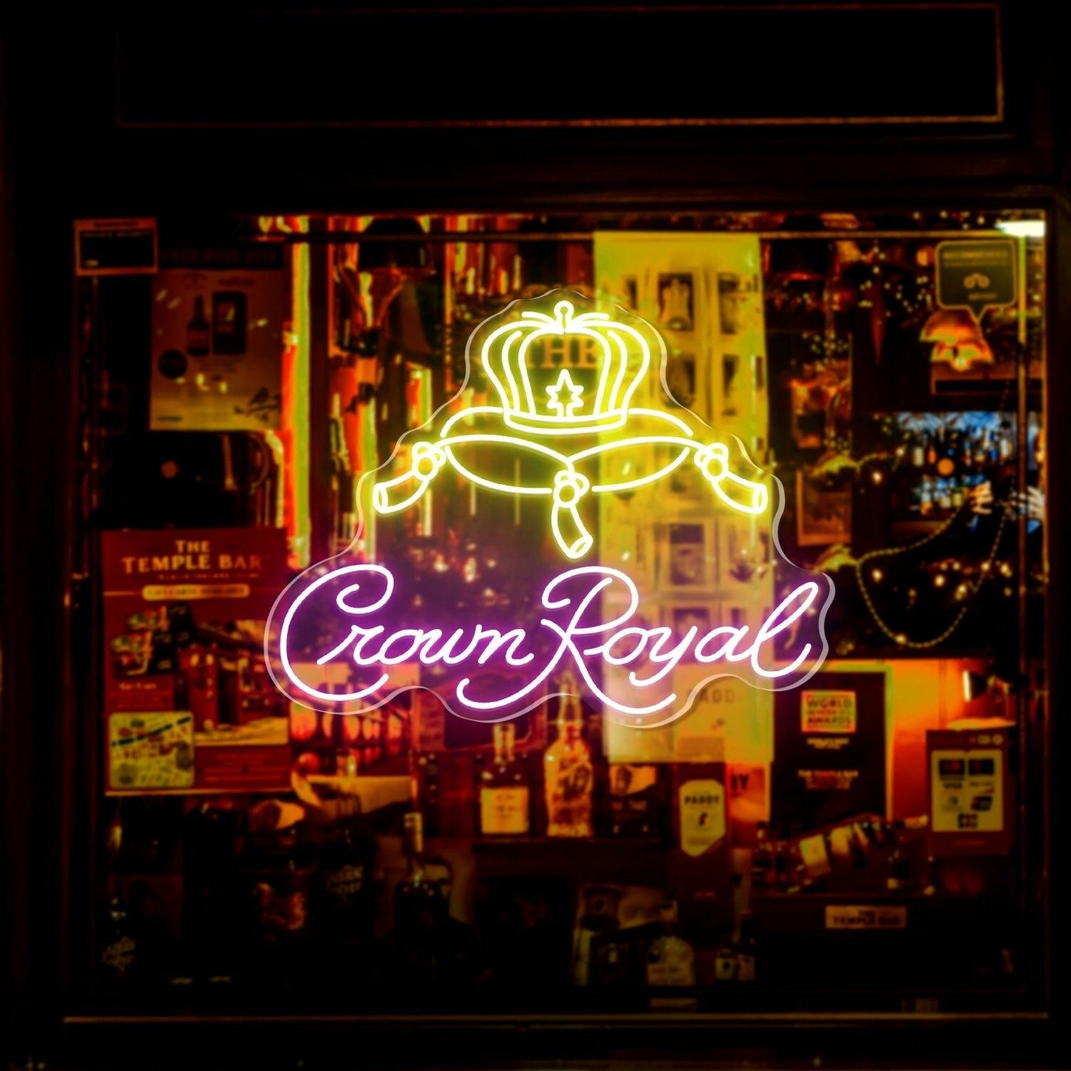 Crown Royal Words Crown Bar Neon Sign | Shineneon