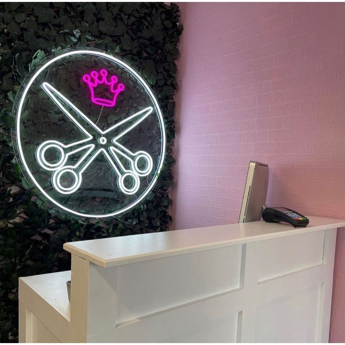 Crown Scissors Led Sign Business Neon Sign - Shineneon