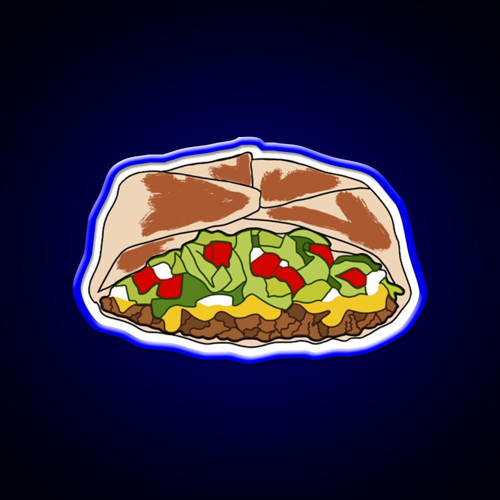 Crunchwrap Fast Food Led Neon Sign For Burger Place Rgb Color