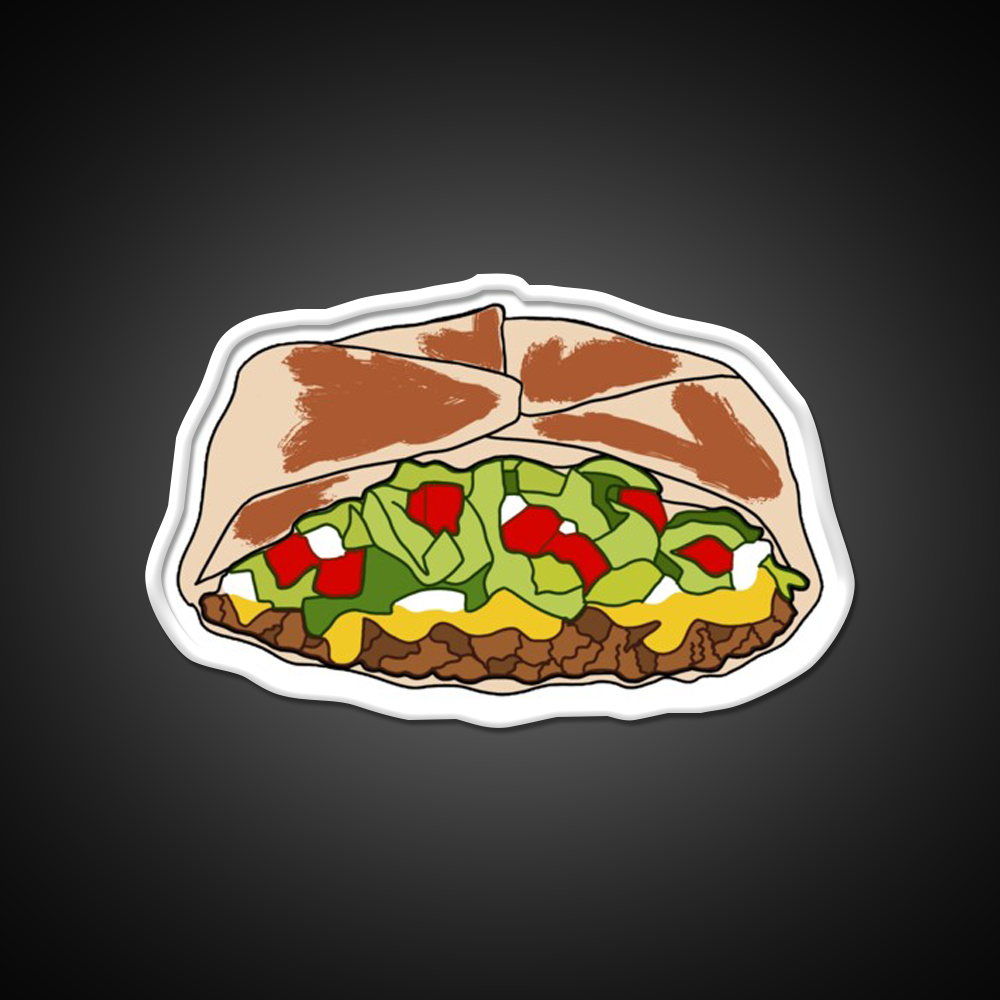 Crunchwrap Fast Food Led Neon Sign For Burger Place Rgb Color