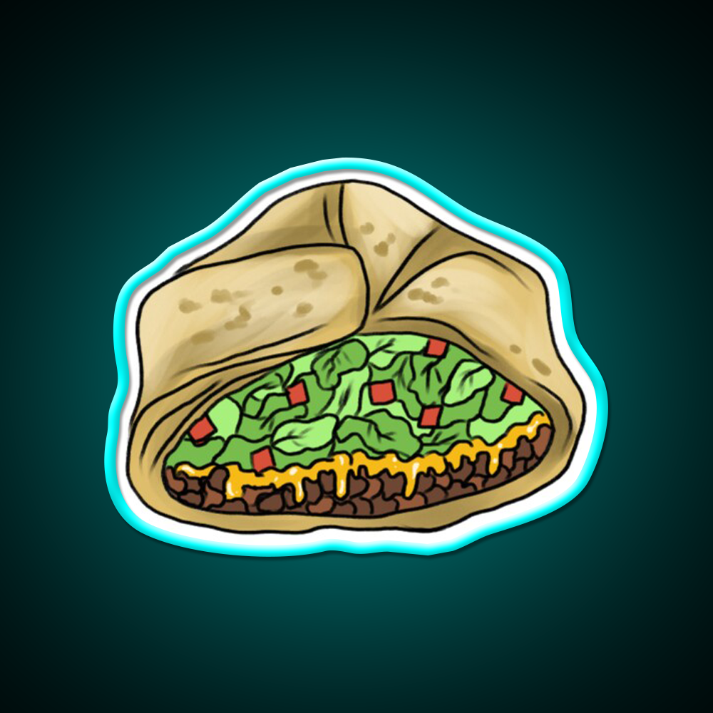 Crunchwrap Supreme Fast Food Led Neon Sign For Burger Place Rgb Color