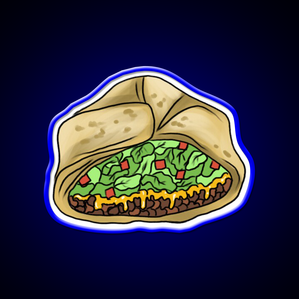 Crunchwrap Supreme Fast Food Led Neon Sign For Burger Place Rgb Color