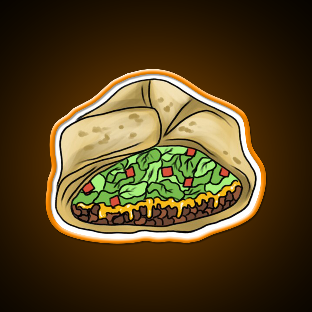 Crunchwrap Supreme Fast Food Led Neon Sign For Burger Place Rgb Color