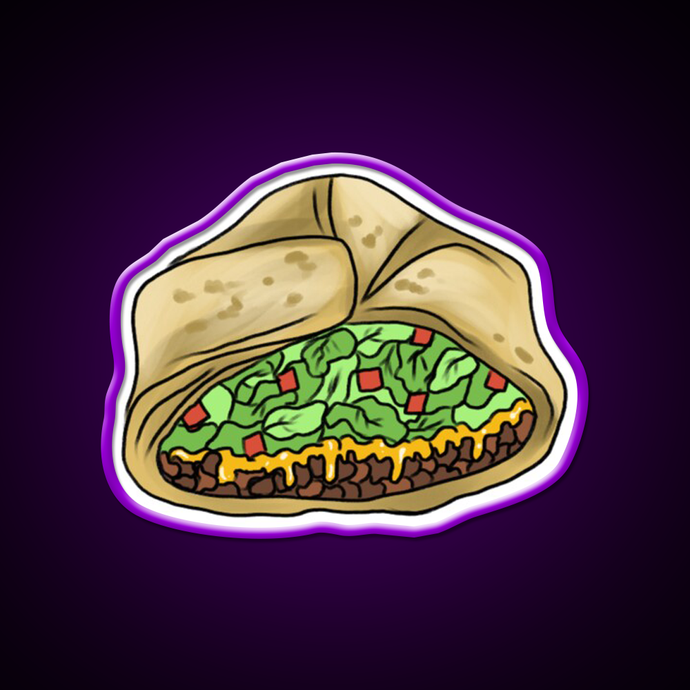 Crunchwrap Supreme Fast Food Led Neon Sign For Burger Place Rgb Color