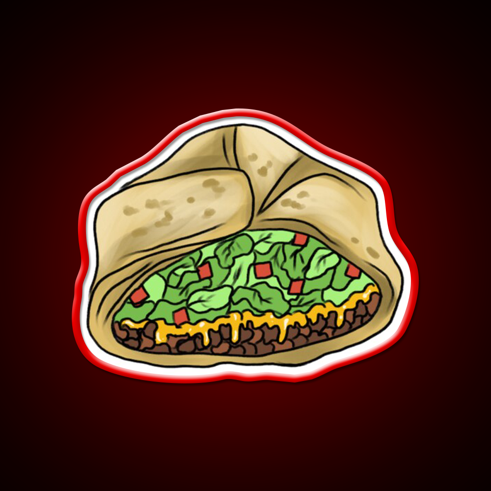 Crunchwrap Supreme Fast Food Led Neon Sign For Burger Place Rgb Color