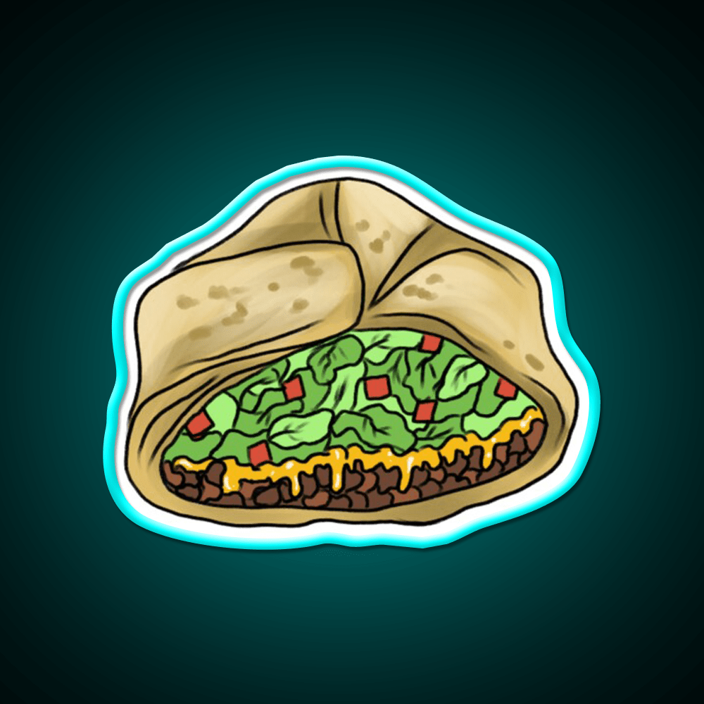 Crunchwrap Supreme Fast Food Led Neon Sign For Burger Place Rgb Color - Shineneon