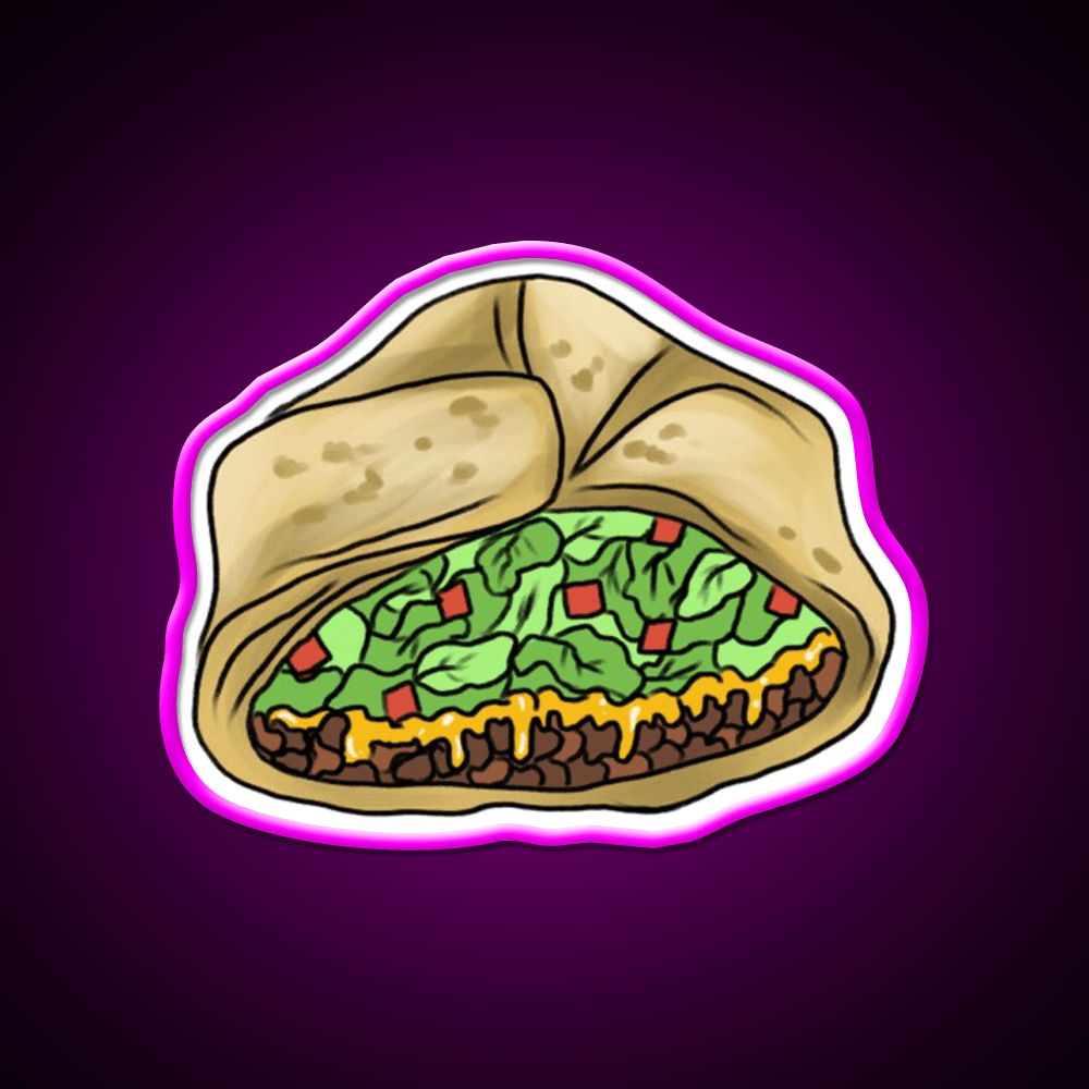 Crunchwrap Supreme Fast Food Led Neon Sign For Burger Place Rgb Color - Shineneon