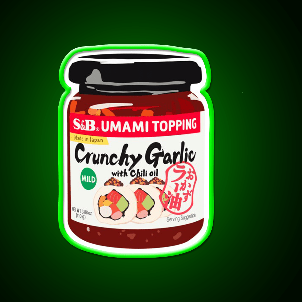 Crunchy Garlic Chili Oil Snack Food Led Neon Sign Rgb Color - Shineneon