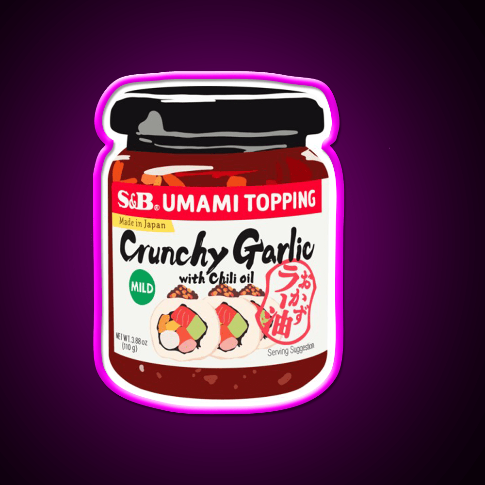 Crunchy Garlic Chili Oil Snack Food Led Neon Sign Rgb Color - Shineneon