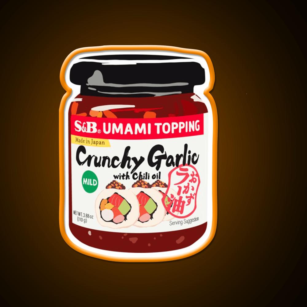 Crunchy Garlic Chili Oil Snack Food Led Neon Sign Rgb Color - Shineneon