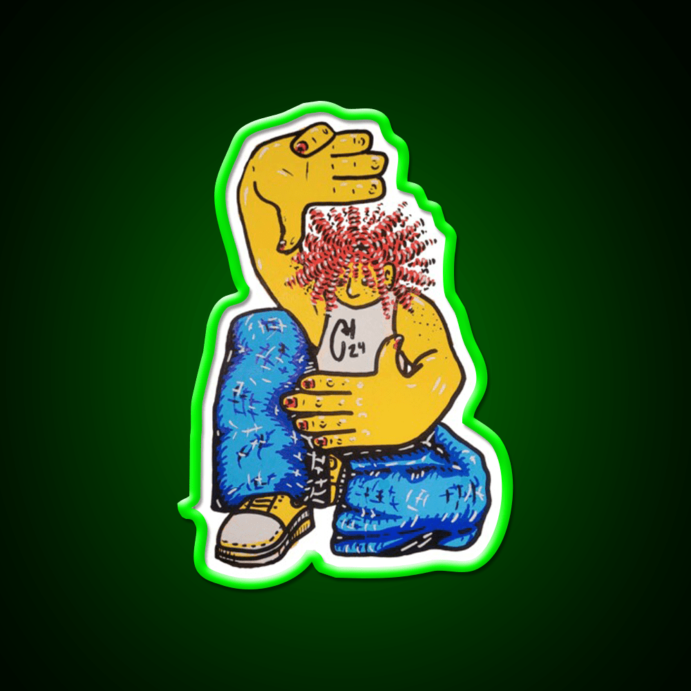 Crunchy Hands Portrait Doodle No 4 Nail Salon Led Neon Sign Rgb Color - Shineneon