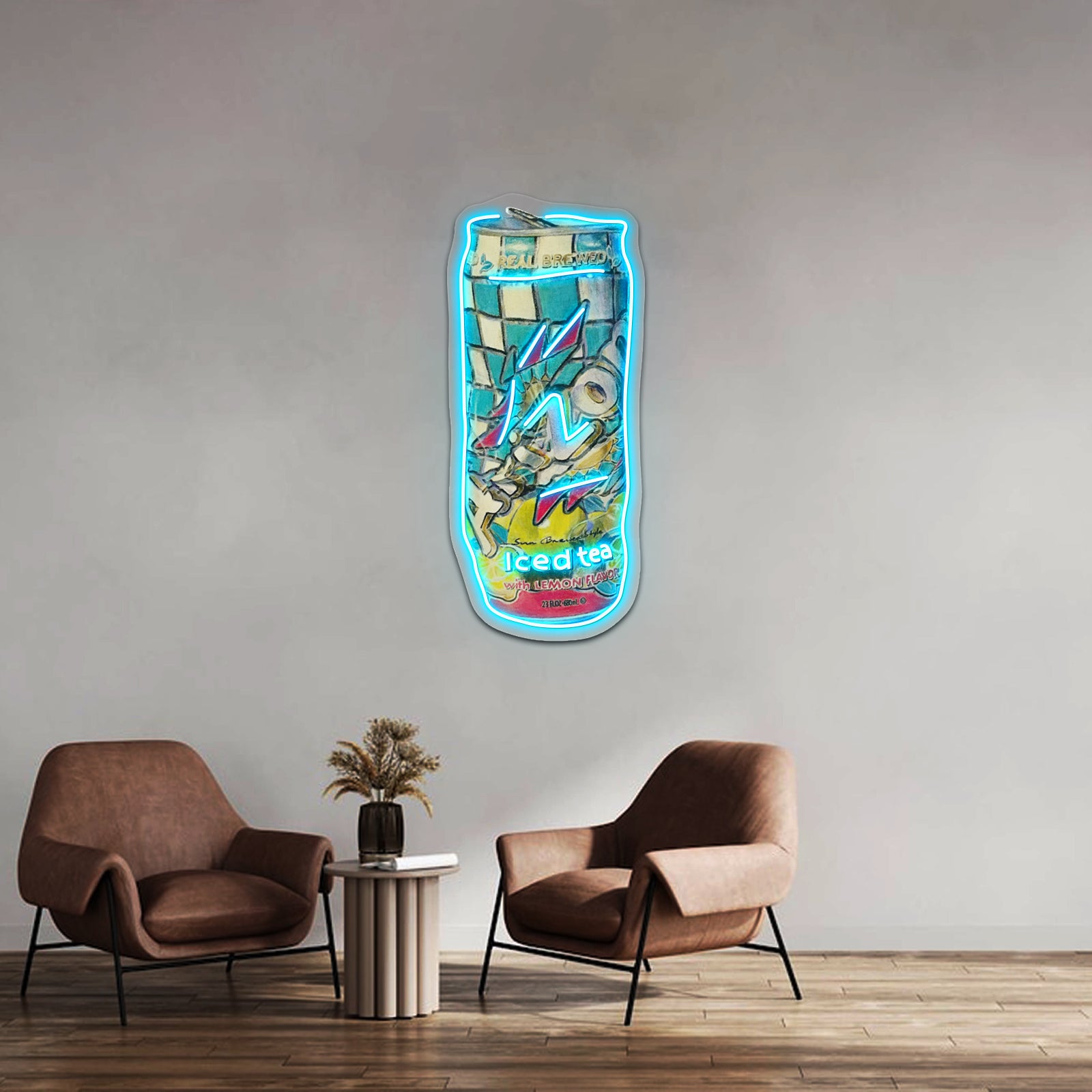 Crushed Arizona Tea Can Artwork Business Led Sign - Size and dimension reference