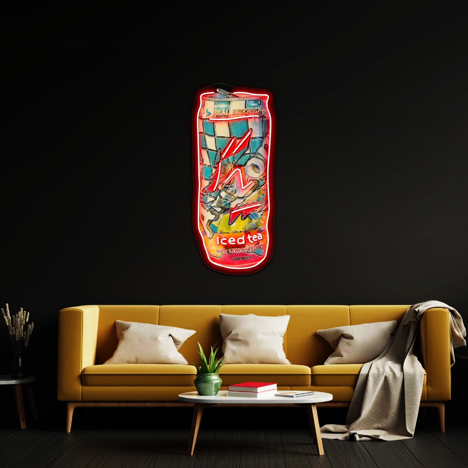 Crushed Arizona Tea Can Artwork Business Led Sign - Custom LED neon sign front view